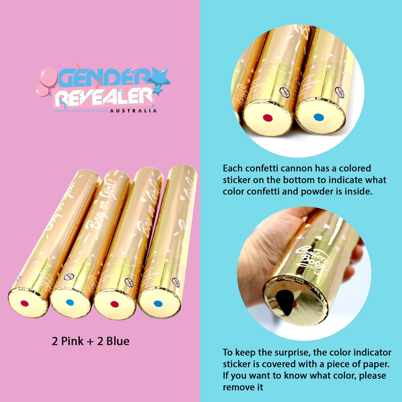 Gender Revealer Combination Cannon 4 Pack