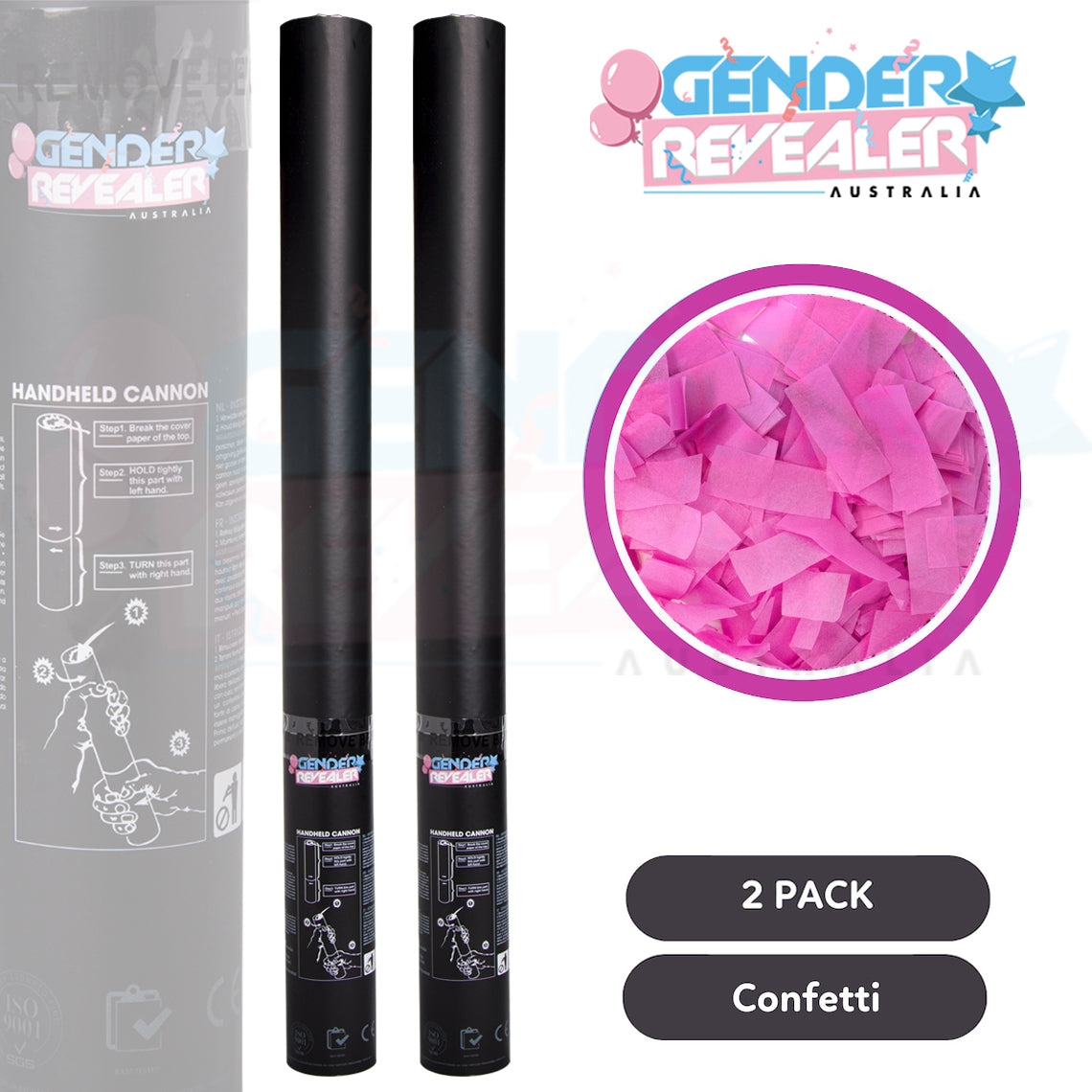 Gender Revealer Confetti Cannon 2 Pack